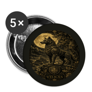 Art Button-Amulet "GELEŽINIS VILKAS — The Legendary Guardian of Vilnius" | Azalia Art