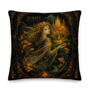 Premium Art Pillow Amulet “Baltic Legends | Jūratė – The Sea Goddess” | Azalia Art
