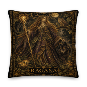 Premium Art Pillow Amulet “Baltic Legends | Ragana — the Great Priestess of the Forest” | Azalia Art