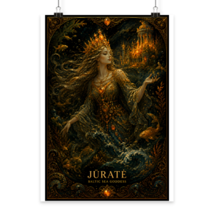 Art Poster "Baltic Legends | Jūratė – The Sea Goddess" (60x40 cm) | Azalia Art