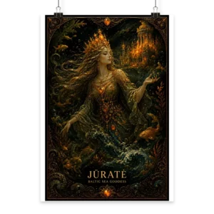 Art Poster "Baltic Legends | Jūratė – The Sea Goddess" (42x60 cm) | Azalia Art