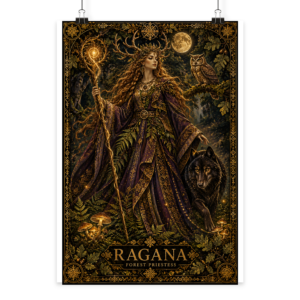Art Poster “Baltic Legends | Ragana — the Great Priestess of the Forest” (42×60 cm) | Azalia Art