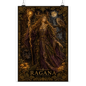 Art Poster “Baltic Legends | Ragana — The Great Priestess of the Forest” (42×60 cm) | Azalia Art