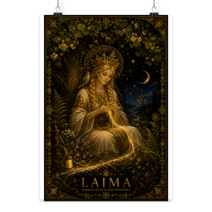 Art Poster "Baltic Legends | Laima – The Goddess of Fate" (60x40 cm) | Azalia Art - Poster Din A2 (hoch)