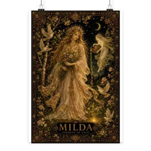 Art Poster “Baltic Legends | Milda - the Goddess of Love" (42×60 cm) | Azalia Art