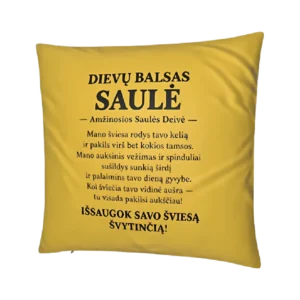Premium Art Pillow Amulet “Baltic Legends | "The Voice of the Gods: SAULĖ" | Shimmer Velvet | Azalia Art<span> - </span>Lietuviškas tekstas