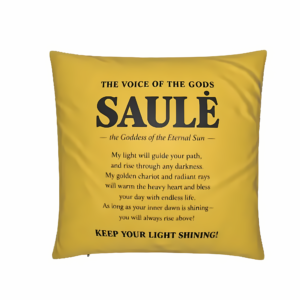 Premium Art Pillow Amulet “Baltic Legends | "The Voice of the Gods: SAULĖ" | Shimmer Velvet | Azalia Art<span> - </span>English text