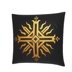 Premium Art Pillow Amulet “Baltic Legends | "The Voice of the Gods: SAULĖ" | Shimmer Velvet | Azalia Art